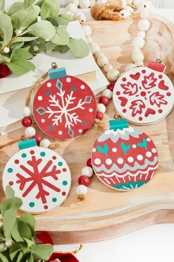 Decorator's Warehouse 5” Nordic Pattern Wood Ornament > Christmas Ornaments|Believe