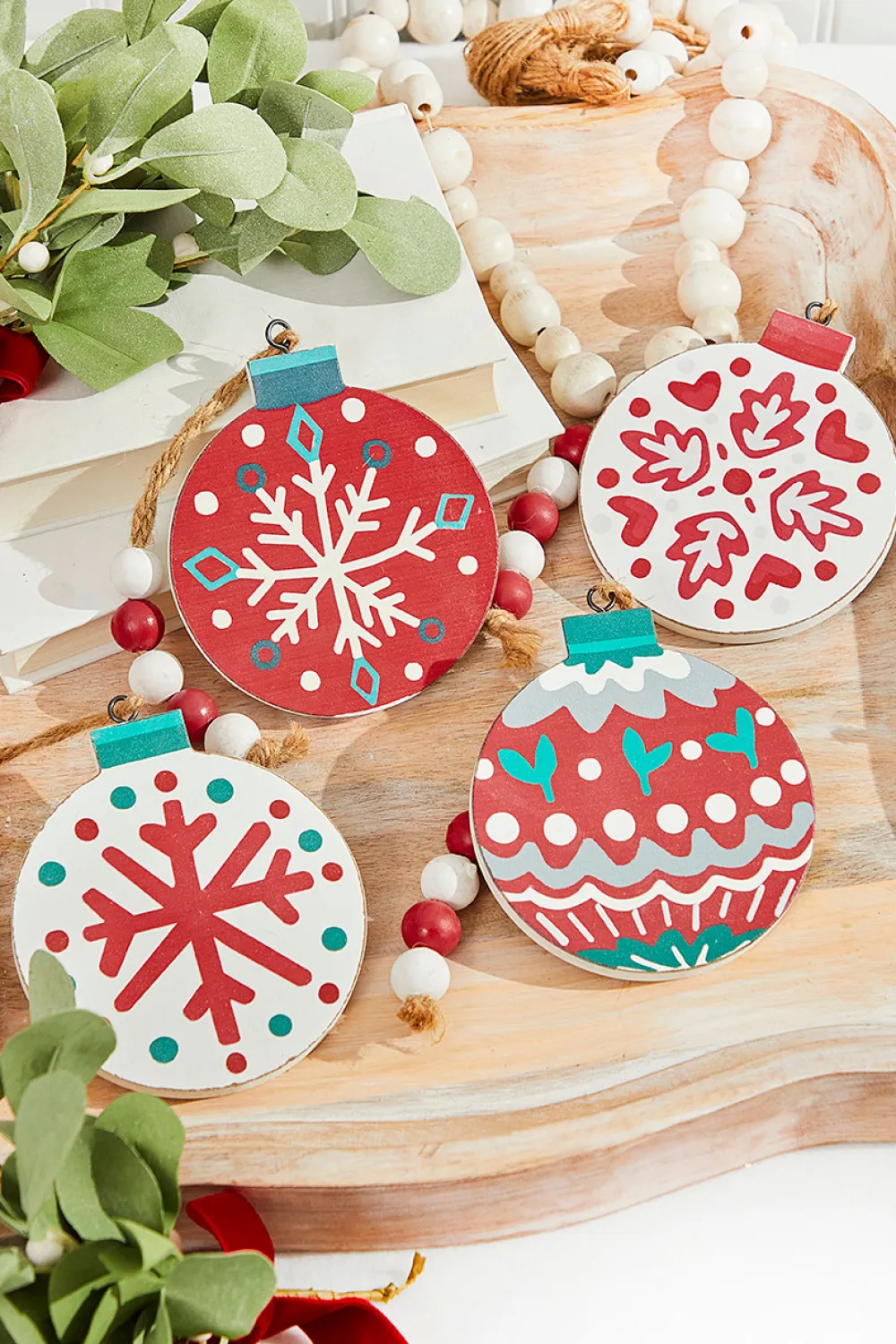 Decorator's Warehouse 5” Nordic Pattern Wood Ornament > Christmas Ornaments|Believe