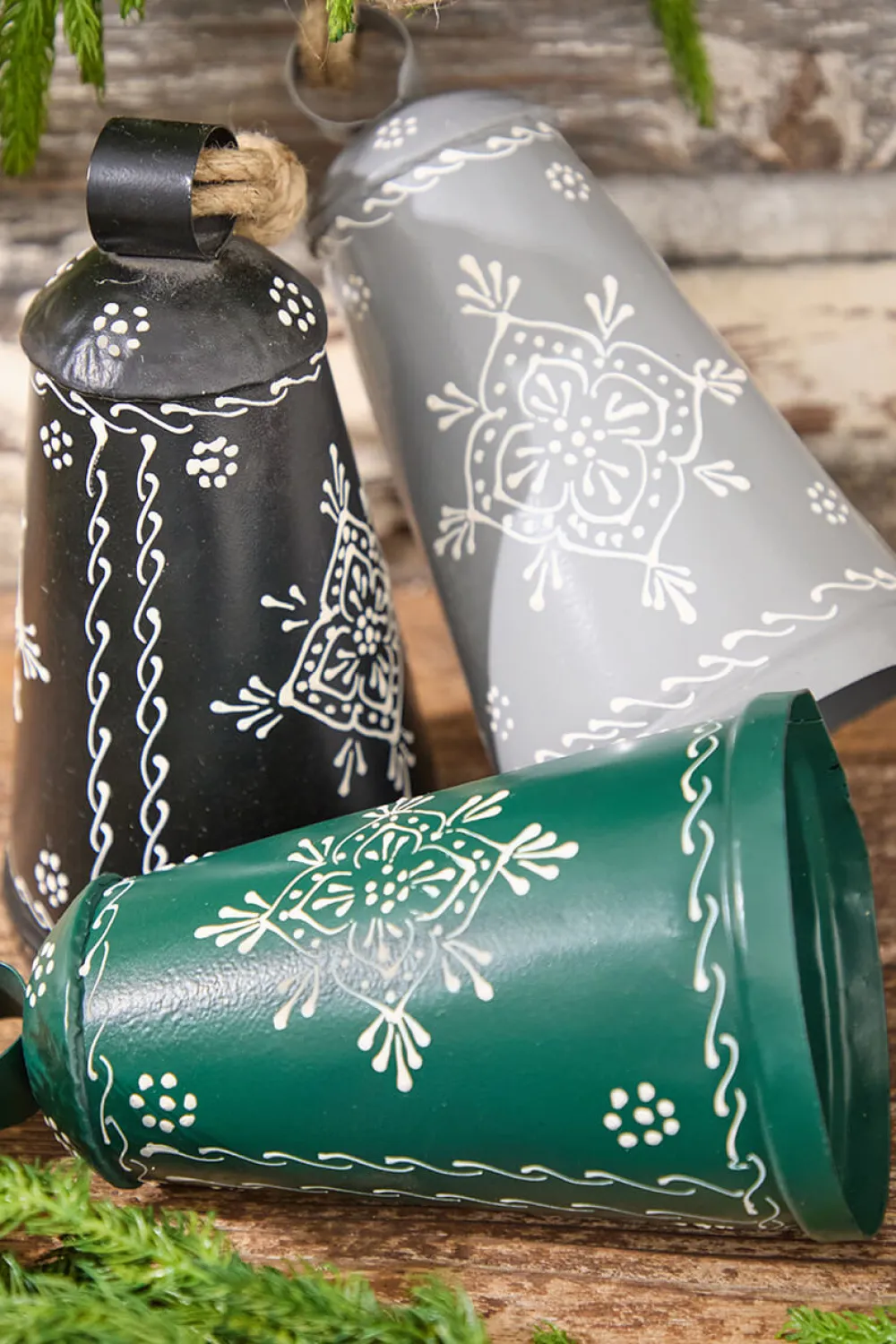 Decorator's Warehouse 9" Nordic Snowflake Metal Bell Ornament > Christmas Decor|Christmas Ornaments