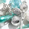 Decorator's Warehouse 6.75" Northern Sky Blue Pleated Glass Ball Ornament > Christmas Decor|Blue Christmas