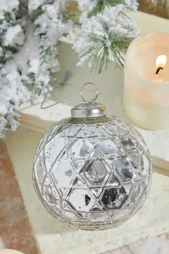 Decorator's Warehouse 4" North Star Mercury Glass Ornament > White Christmas|Christmas Decor