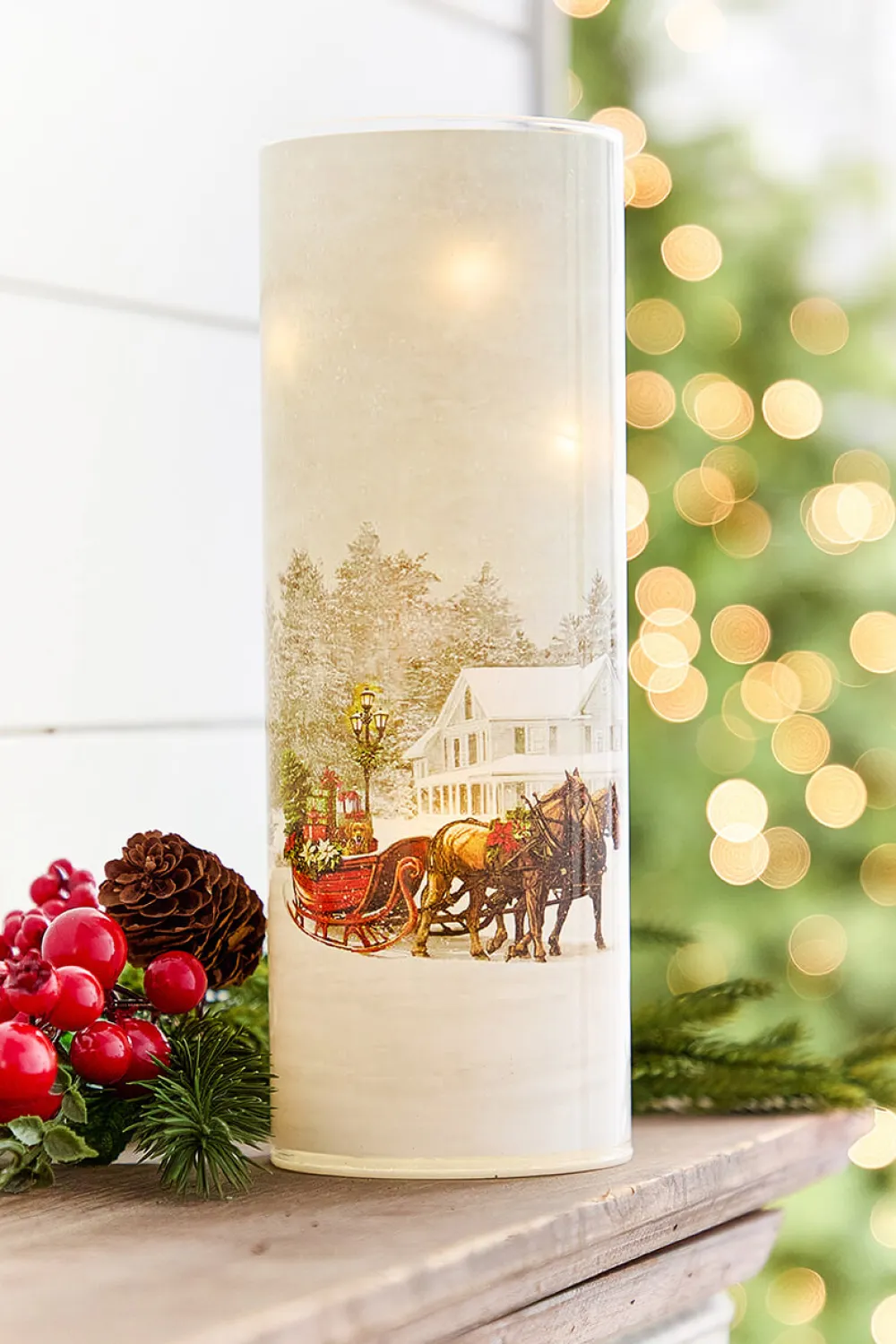 Decorator's Warehouse 5.9" - 9.8" Nostalgic Christmas Glass Luminaries - Set of 3 > Christmas Sale|Christmas Decor
