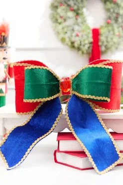 Decorator's Warehouse 12" Nutcracker Velvet Gem Bow > Nutcracker|Christmas Accents
