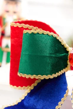 Decorator's Warehouse 12" Nutcracker Velvet Gem Bow > Nutcracker|Christmas Accents