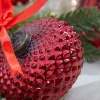 Decorator's Warehouse 4" Onion Hobnail Ruby Glass Ornament > Christmas Decor|Christmas Ornaments