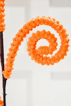 Decorator's Warehouse 28" Orange Puff Chenille Spiral Curly Spray > Halloween|Halloween