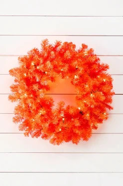 Decorator's Warehouse 24" Orange Wreath with LED Lights > Christmas Decor|Outdoor Lighting
