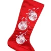 Decorator's Warehouse 25” Ornament Garland Stocking > Red & Silver|Christmas Textiles