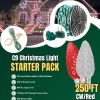 Decorator's Warehouse 250' Outdoor Christmas Lighting Kit - Cool White/Red > Outdoor Christmas Lighting Kits|C9 Bulbs