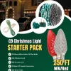 Decorator's Warehouse 250' Outdoor Christmas Lighting Kit - Warm White/Red > Outdoor Christmas Lighting Kits|C9 Bulbs