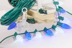 Decorator's Warehouse 100' Outdoor Christmas Lighting Kit - Cool White/Blue > Outdoor Christmas Lighting Kits|C9 Bulbs