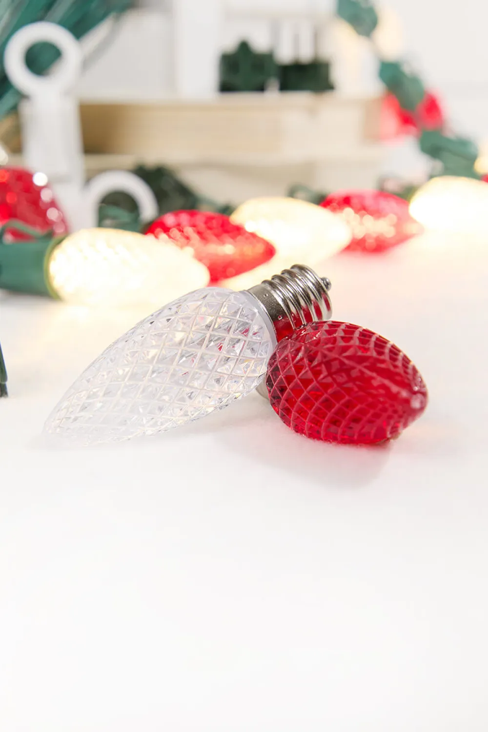 Decorator's Warehouse 100' Outdoor Christmas Lighting Kit - Warm White/Red > Outdoor Christmas Lighting Kits|C9 Bulbs