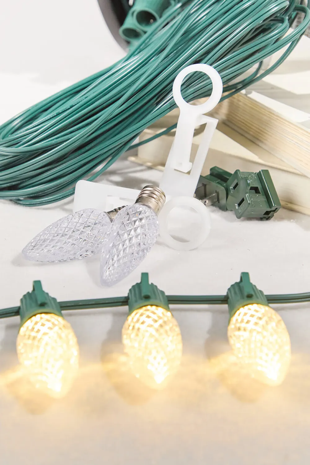 Decorator's Warehouse 250' Outdoor Christmas Lighting Kit - Warm White > Outdoor Christmas Lighting Kits|C9 Bulbs