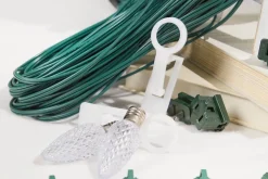 Decorator's Warehouse 100' Outdoor Christmas Lighting Kit - Warm White > Outdoor Christmas Lighting Kits|C9 Bulbs