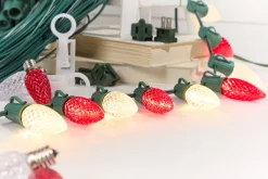 Decorator's Warehouse 500' Outdoor Christmas Lighting Kit - Warm White/Red > Outdoor Christmas Lighting Kits|C9 Bulbs