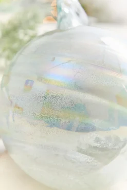 Decorator's Warehouse 5" Pale Blue Iridescent Glass Ball Ornament > Christmas Decor|Retro Brites