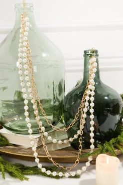 Decorator's Warehouse 27" Pearl Chain and Bead Garland > Christmas Decor|Natural Elegance