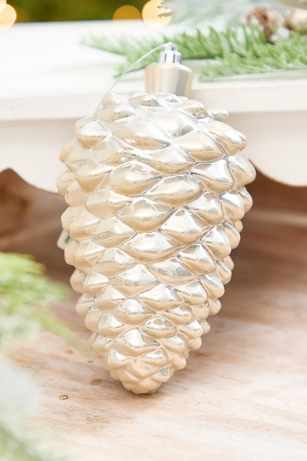 Decorator's Warehouse 6" Pearlescent Pinecone Ornament > Christmas Decor|Natural Elegance