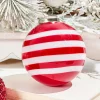 Decorator's Warehouse 4" Peppermint Glass Ball Ornament > Christmas Decor|Christmas Ornaments
