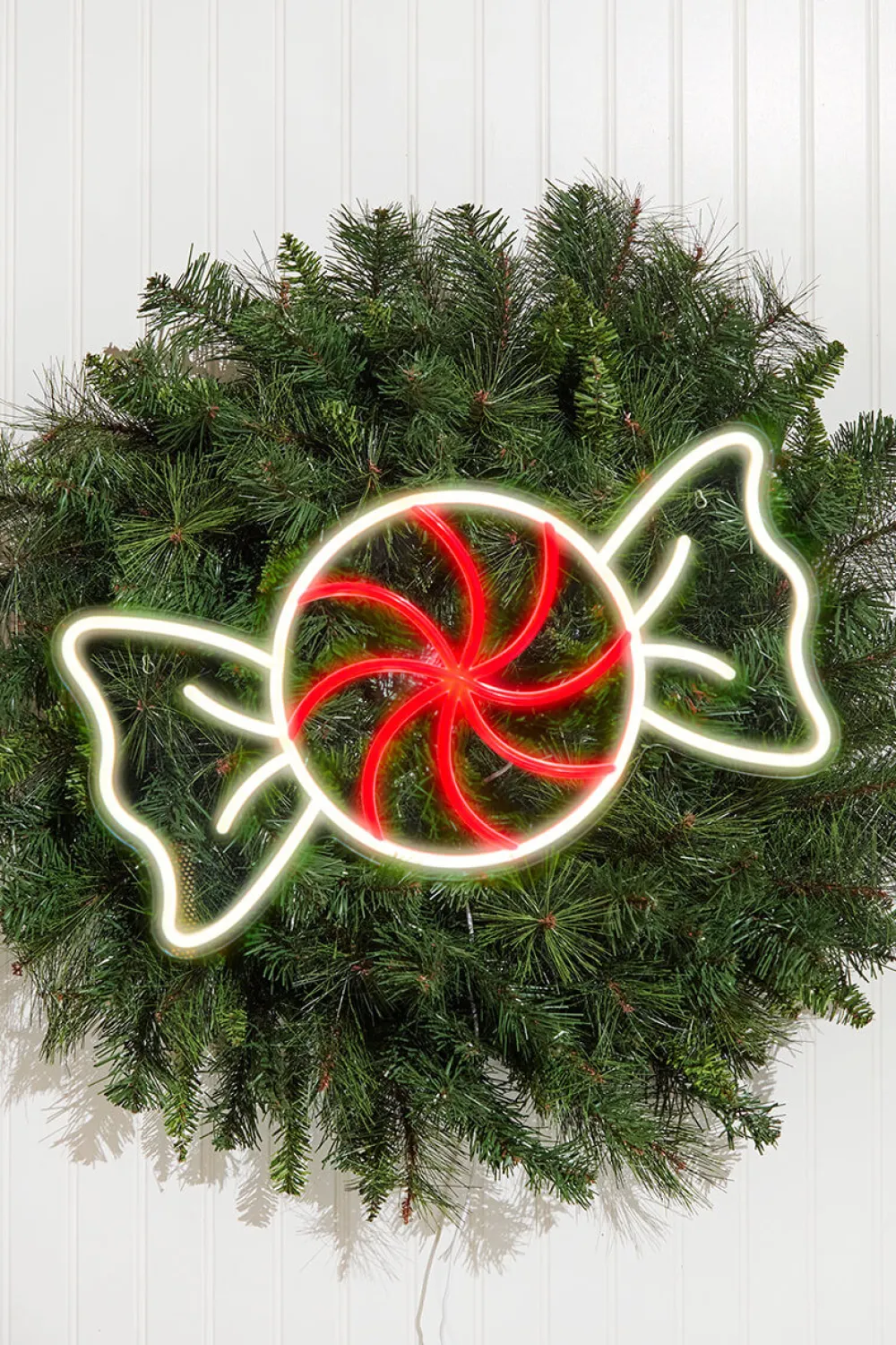 Decorator's Warehouse 10.6" Peppermint Round Candy Lit Neon Sign > Peppermint|Christmas Decor