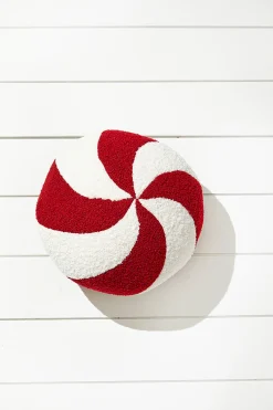 Decorator's Warehouse Peppermint Round Pillow 11" x 11" > Christmas Decor|Christmas Textiles