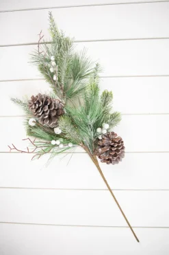 Decorator's Warehouse 29" Pine Berry Bell Spray > Winter Woodland|Christmas Decor