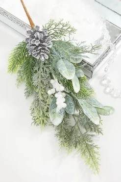 Decorator's Warehouse 22.5" Pinecone Berry Pine Spray > White Christmas|Christmas Sprays