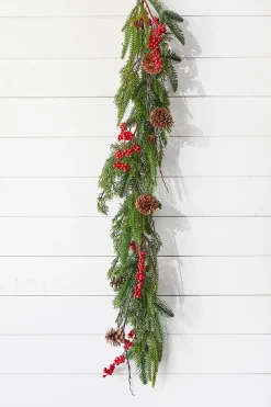 Decorator's Warehouse 48" Pine Juniper Berry Garland > Cardinal|Christmas Decor