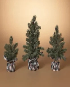 Decorator's Warehouse Pine Tree With Plaid Fabric - Medium > Best Sellers|Tabletop & Accent Trees