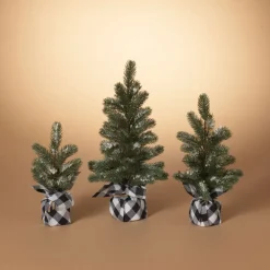Decorator's Warehouse Pine Tree With Plaid Fabric - Small > Best Sellers|Tabletop & Accent Trees