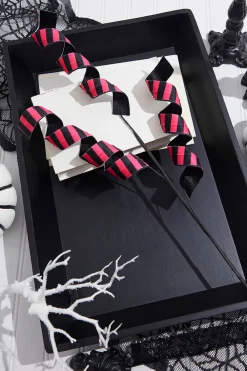 Decorator's Warehouse 30” Pink & Black Double Sided Fabric Curly Spray > Halloween|Halloween