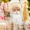 Decorator's Warehouse 21" Pink Champagne Santa With Sack And Tree > Santa'S Sweet Shoppe|Santas & Angels