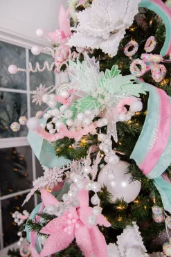 Decorator's Warehouse 25” Pink Curly Snowflake Stem > Kristin'S Picks|Santa'S Sweet Shoppe