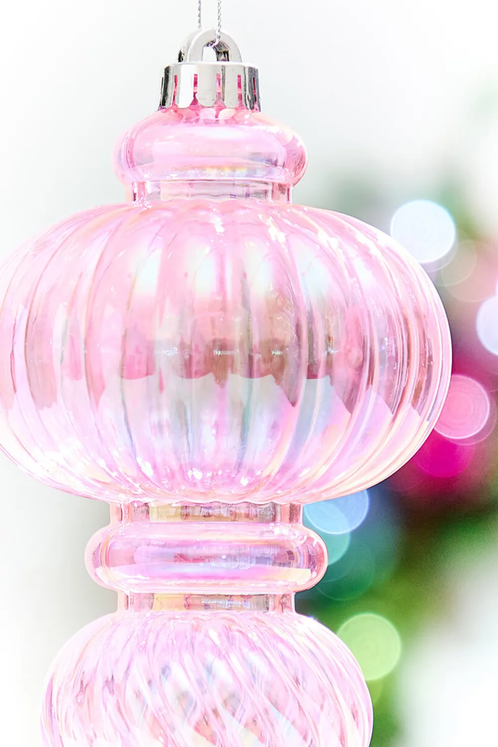 Decorator's Warehouse 10" Pink Iridescent Chandelier Ornament > Christmas Decor|Shatterproof