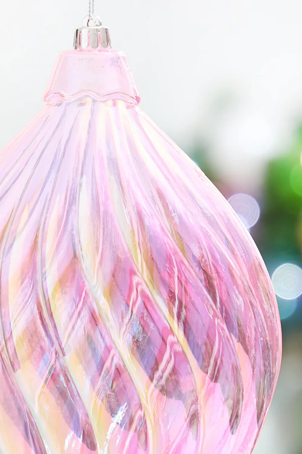 Decorator's Warehouse 11" Pink Iridescent Drop Ornament > Retro Brites|Christmas Decor