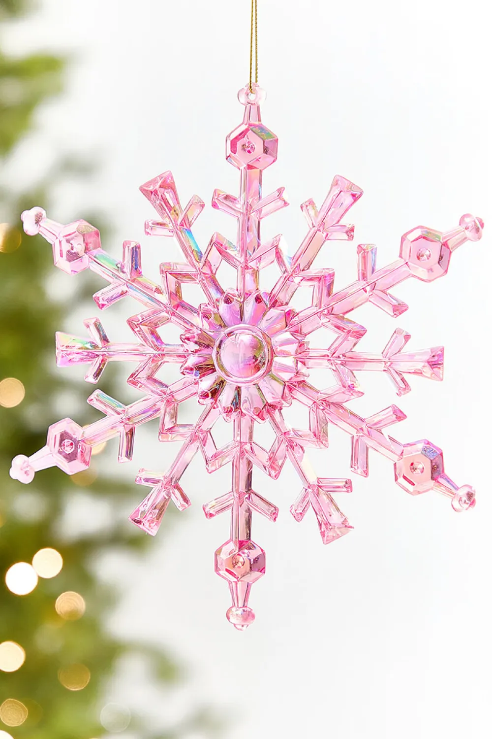 Decorator's Warehouse 8" Pink Iridescent Snowflake Ornament > Christmas Decor|Christmas Ornaments