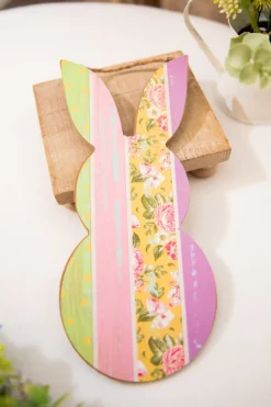Decorator's Warehouse 10" Pink/Lavender/Yellow/Green Pattern Rabbit > Easter Decor|Easter Decor