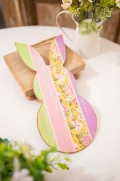 Decorator's Warehouse 10" Pink/Lavender/Yellow/Green Pattern Rabbit > Easter Decor|Easter Decor