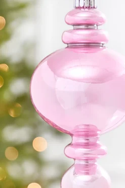 Decorator's Warehouse 9" Pink Pearlescent Finial Ornament > Christmas Decor|Shatterproof