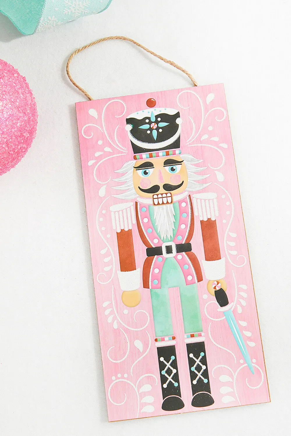 Decorator's Warehouse 12" Pink Red White Black Glitter Nutcracker Sign > Santa'S Sweet Shoppe|Christmas Decor