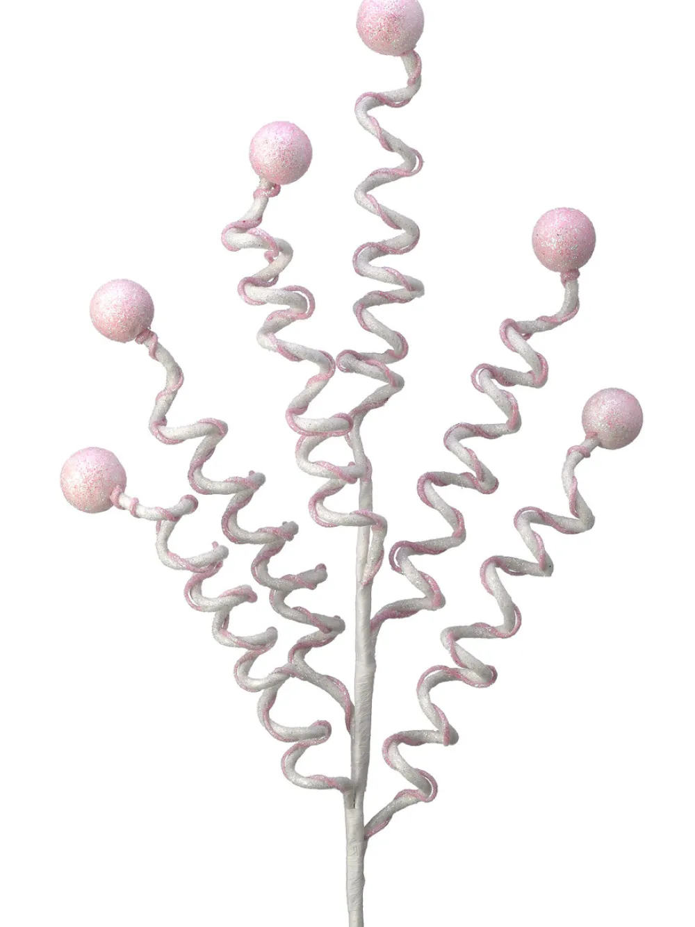 Decorator's Warehouse 25” Pink & White Velvet Corkscrew Spray > Christmas Sprays|Christmas Decor