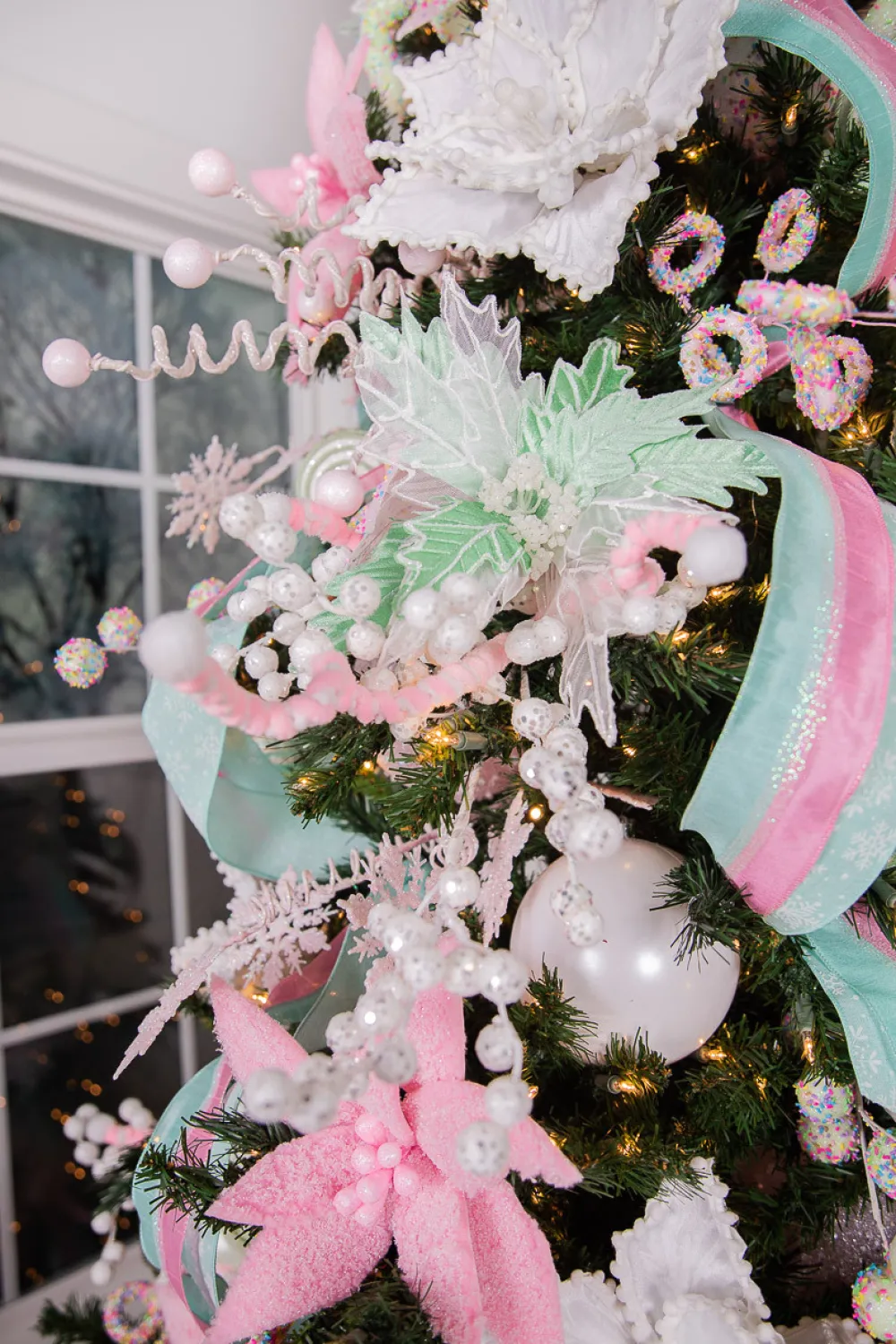 Decorator's Warehouse 25” Pink & White Velvet Corkscrew Spray > Christmas Sprays|Christmas Decor
