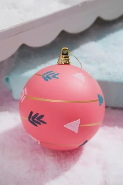 Decorator's Warehouse 4" Pink With Arrows Ball Ornament > Christmas Decor|Christmas Ornaments