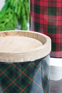 Decorator's Warehouse Plaid Canister - Set of 2 > Christmas Decor|Farmhouse