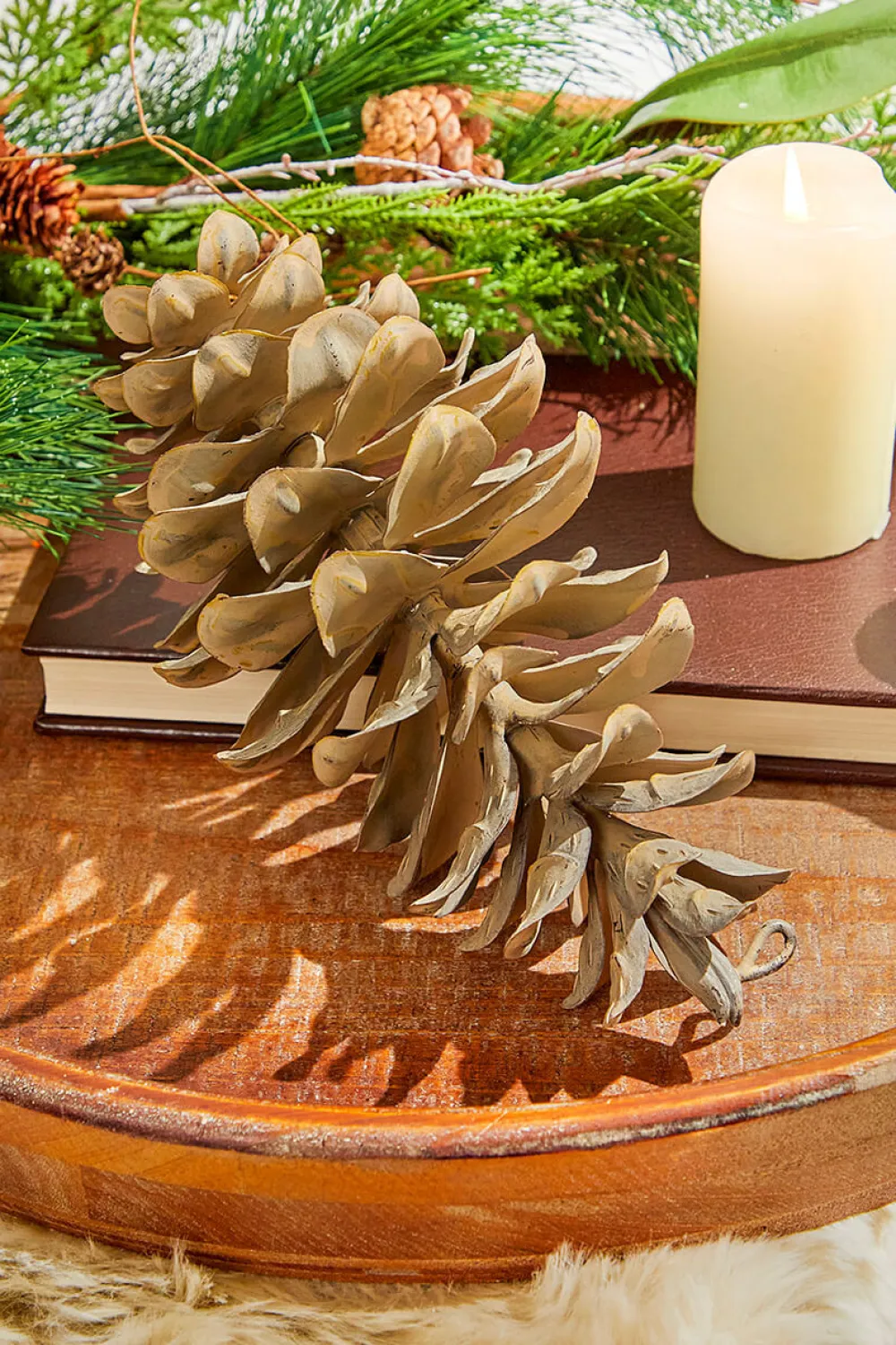 Decorator's Warehouse 8” Plastic Sequoia Pinecone with Wire Ornament > Christmas Decor|Natural Elegance