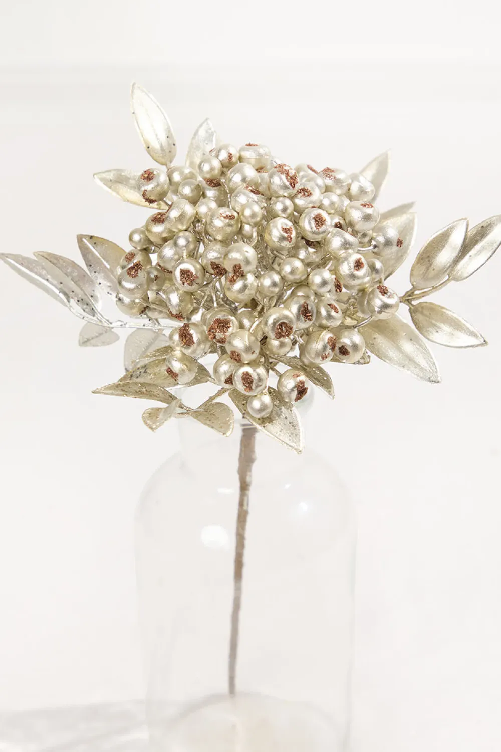 Decorator's Warehouse 14" Platinum Berry Bunch Metallic Stem > Gold & Champagne|Natural Elegance