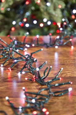 Decorator's Warehouse 12.5' Platinum Elite Cluster Lights - 380L Cool White & Red (Green Cord) > Vintage Christmas Lights|Twinkle Cluster Lights