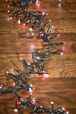 Decorator's Warehouse 12.5' Platinum Elite Cluster Lights - 380L Cool White & Red (Green Cord) > Vintage Christmas Lights|Twinkle Cluster Lights
