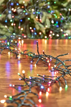 Decorator's Warehouse 12.5' Platinum Elite Cluster Lights - 380L Multi (Green Cord) > Vintage Christmas Lights|Twinkle Cluster Lights