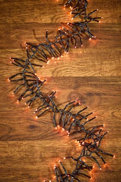 Decorator's Warehouse 12.5' Platinum Elite Cluster Lights - 380L Orange (Black Cord) > Vintage Christmas Lights|Twinkle Cluster Lights
